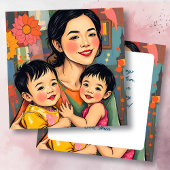 Kleurrijke Abstract Bedankt Mama | Moederdag Kaart