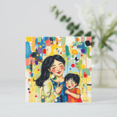 Kleurrijke Abstract Bedankt Mama | Moederdag Kaart (Staand voorkant)