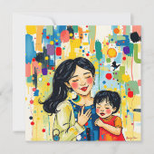 Kleurrijke Abstract Bedankt Mama | Moederdag Kaart (Voorkant)