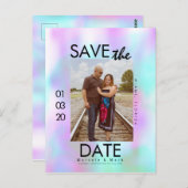 Kleurrijke Abstract Bright Save The Dates Foto Briefkaart (Voorkant / Achterkant)