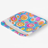 Kleurrijke Abstract Circles Art Artist EIGEN TEKST Papieren Bordje (Gebogen)