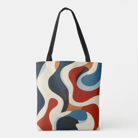 Kleurrijke Abstract Design Canvas tas (Achterkant)