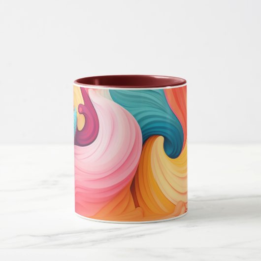 Kleurrijke Abstract Design Coffee Mok (Midden)