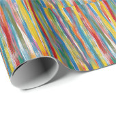 Kleurrijke Abstract: Digitale olieverflijnen Cadeaupapier (Rol Hoek)