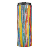 Kleurrijke Abstract: Digitale olieverflijnen Thermosbeker (Achterkant)