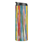 Kleurrijke Abstract: Digitale olieverflijnen Thermosbeker (Geroteerd rechts)