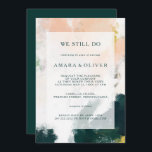 Kleurrijke Abstract doen we nog steeds gelofte ver Kaart<br><div class="desc">Deze kleurrijke abstract die we nog steeds doen,  is perfect voor uw unieke,  moderne boho-geloftevernieuwing. Handgeschilderd met getextureerde borstelsporen van donker smaragdgroen,  perzik en mosterd,  allemaal overgoten met een minimalistisch transparant vierkant,  het is zeker om uw gelegenheid een eenvoudig maar rustiek bohemien gevoel te geven</div>