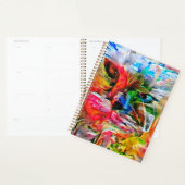 Kleurrijke Abstract Expressionistische Kat Kunstpr Planner (Display)
