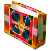 Kleurrijke Abstract Feestelijk Ontwerp Cadeautas (Voorkant Gekanteld)