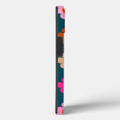 Kleurrijke Abstract Flowers Navy Blue Retro Floral Case-Mate iPhone Case (Achterkant / Rechts)