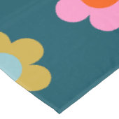 Kleurrijke Abstract Flowers Navy Blue Retro Floral Tafelkleed (Gekanteld)