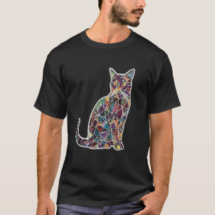 Kleurrijke Abstract Gebrandschilderde Mozaïek Geom T-shirt