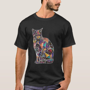 Kleurrijke Abstract Gebrandschilderde Mozaïek Geom T-shirt