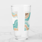 Kleurrijke abstract golvend blauw sinaasappel brui glas (Rechts)