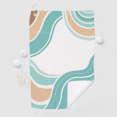 Kleurrijke abstract golvend blauw sinaasappel brui golfhanddoek (Insitu)