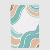 Kleurrijke abstract golvend blauw sinaasappel brui golfhanddoek (Voorkant)