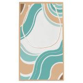 Kleurrijke abstract golvend blauw sinaasappel brui klein cadeauzakje (Achterkant)