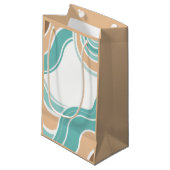 Kleurrijke abstract golvend blauw sinaasappel brui klein cadeauzakje (Voorkant Gekanteld)