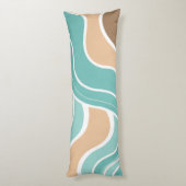 Kleurrijke abstract golvend blauw sinaasappel brui lichaamskussen (Achterkant (Verticaal))