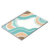 Kleurrijke abstract golvend blauw sinaasappel brui notitieboek (Linkerzijde)