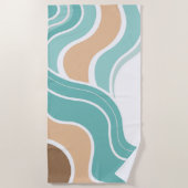 Kleurrijke abstract golvend blauw sinaasappel brui strandlaken (Voorkant)