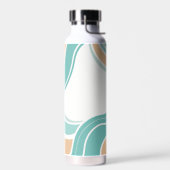 Kleurrijke abstract golvend blauw sinaasappel brui waterfles (Links)