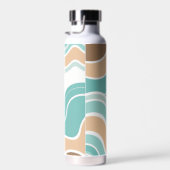 Kleurrijke abstract golvend blauw sinaasappel brui waterfles (Rechts)