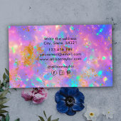 Kleurrijke Abstract Gouden Vuur Opaal Edelsteen To Visitekaartje