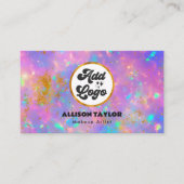 Kleurrijke Abstract Gouden Vuur Opaal Edelsteen To Visitekaartje (Voorkant)