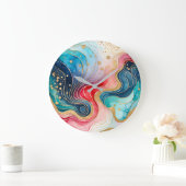Kleurrijke Abstract Ink Art Wall Clock Grote Klok (Huis)