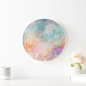 Kleurrijke Abstract Ink Art Wall Clock Grote Klok (Huis)