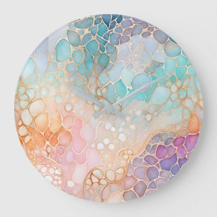 Kleurrijke Abstract Ink Art Wall Clock Grote Klok