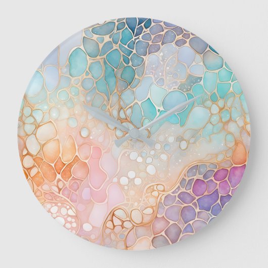 Kleurrijke Abstract Ink Art Wall Clock Grote Klok (Voorkant)