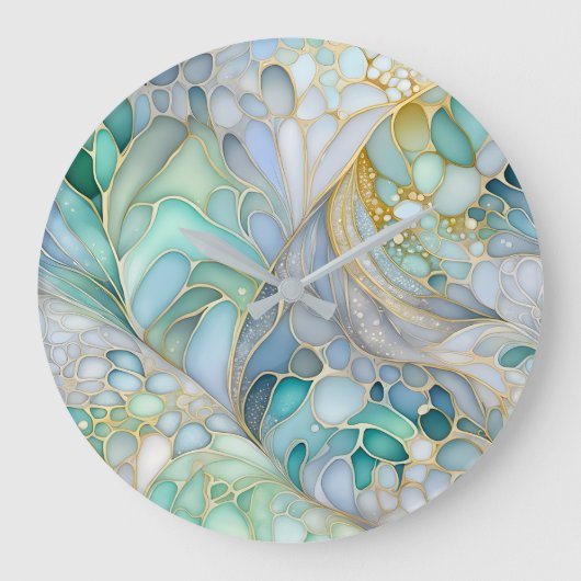 Kleurrijke Abstract Ink Art Wall Clock Grote Klok (Voorkant)