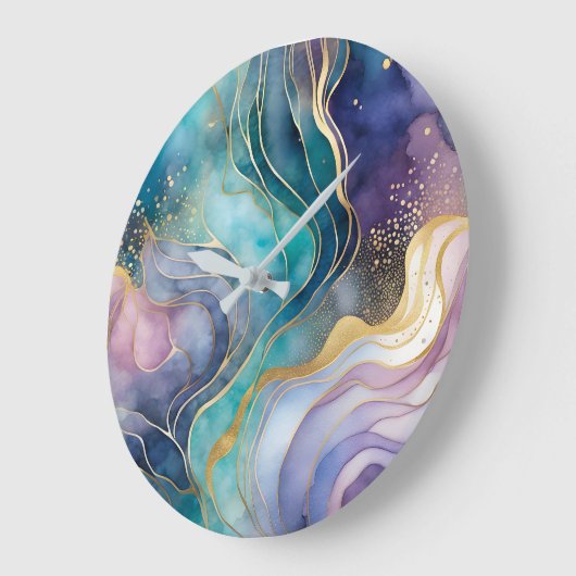 Kleurrijke Abstract Ink Art Wall Clock Grote Klok (Hoek)