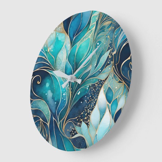 Kleurrijke Abstract Ink Art Wall Clock Grote Klok (Hoek)