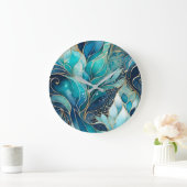 Kleurrijke Abstract Ink Art Wall Clock Grote Klok (Huis)