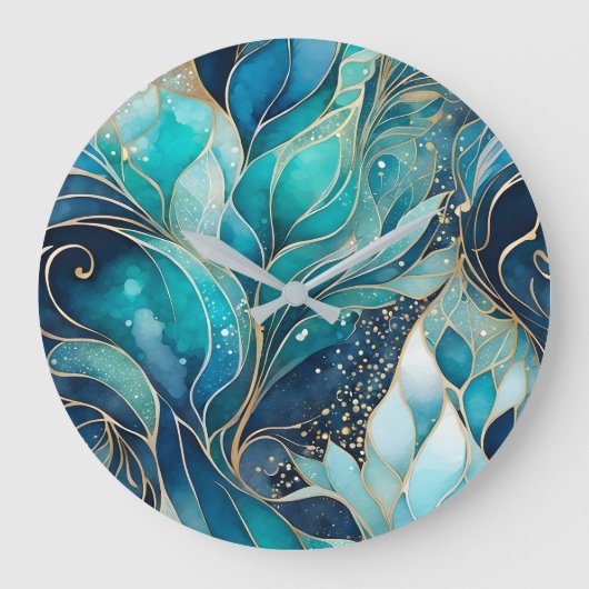 Kleurrijke Abstract Ink Art Wall Clock Grote Klok (Voorkant)