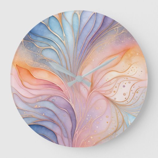 Kleurrijke Abstract Ink Art Wall Clock Grote Klok (Voorkant)