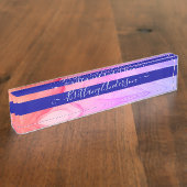 Kleurrijke Abstract Inktvlek Mooie Douane Naambordje (Zijkant)