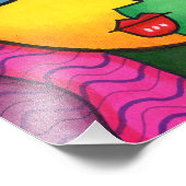 Kleurrijke Abstract Meisje Gezicht Foto Afdruk (Hoek)