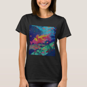 Kleurrijke Abstract Molly Vis 8-bit Pixel Art T-shirt