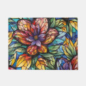 Kleurrijke Abstract Mozaïek Bloem en Bladeren Deurmat (Voorkant)