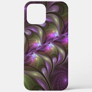 Kleurrijke Abstract Paarse Khaki Fractale Kunst Case-Mate iPhone Case