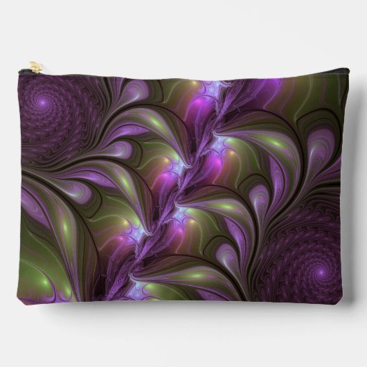 Kleurrijke Abstract Paarse Khaki Fractale Kunst Etui (Voorkant)