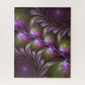 Kleurrijke Abstract Paarse Khaki Fractale Kunst Legpuzzel (Verticaal)
