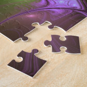Kleurrijke Abstract Paarse Khaki Fractale Kunst Legpuzzel (Zijkant)