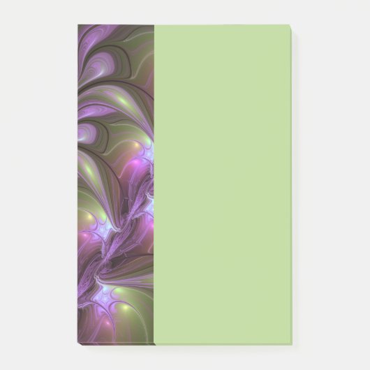 Kleurrijke Abstract Paarse Khaki Fractale Kunst Post-it® Notes (Voorkant)