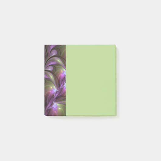 Kleurrijke Abstract Paarse Khaki Fractale Kunst Post-it® Notes (Voorkant)