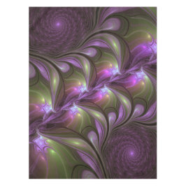 Kleurrijke Abstract Paarse Khaki Fractale Kunst Tafelkleed